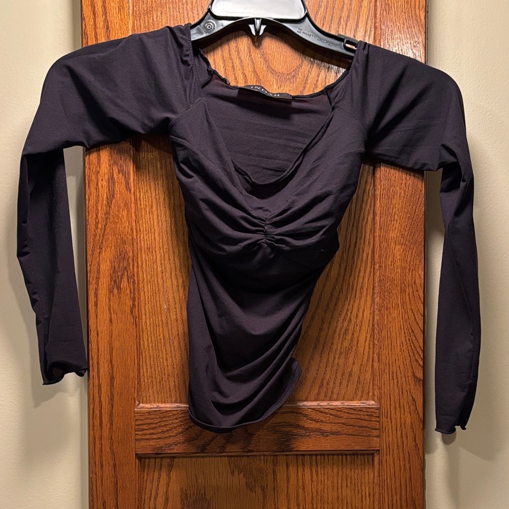 Indah Black top with long sleeves- size XS